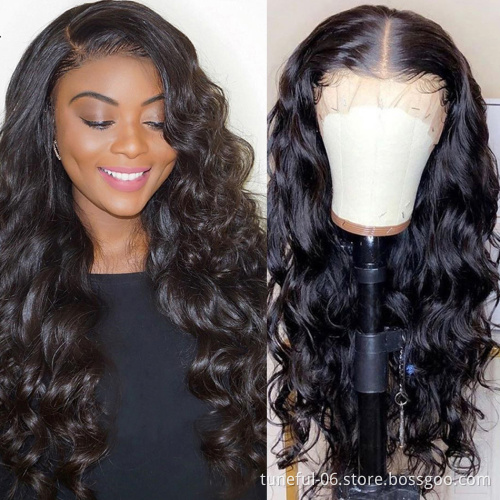 Original 180% Density Brazilian Straight Human Hair Lace Closure Wig 4*4, 100% Unprocessed Virgin Cuticle Aligned Hair Wig